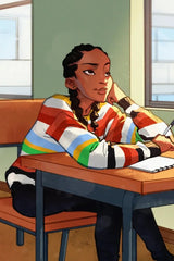 Life of Sky by TAG Comics: a girl in a striped sweater daydreams at her classroom desk