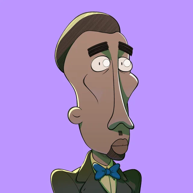 Mr Amaechi with a long face and a blue bow tie under a dark suit
